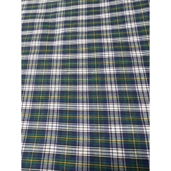 Blue & Green Plaid Cotton Fabric by 1/2 yard x 44" - Picture 1 of 5